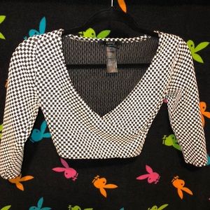 Forever 21 checkered crossbody crop top size small